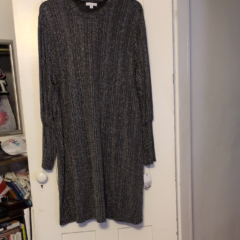 Elegant Gray Knit Dress